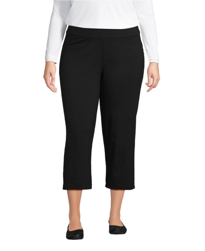 Plus Size Starfish Mid Rise Pull On Crop Pants