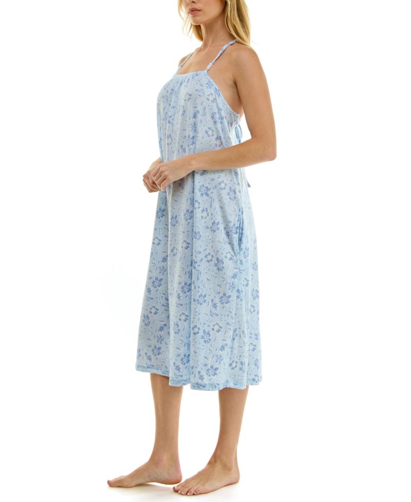 Women's Sleeveless Square Neck Midi Sleep Chemise