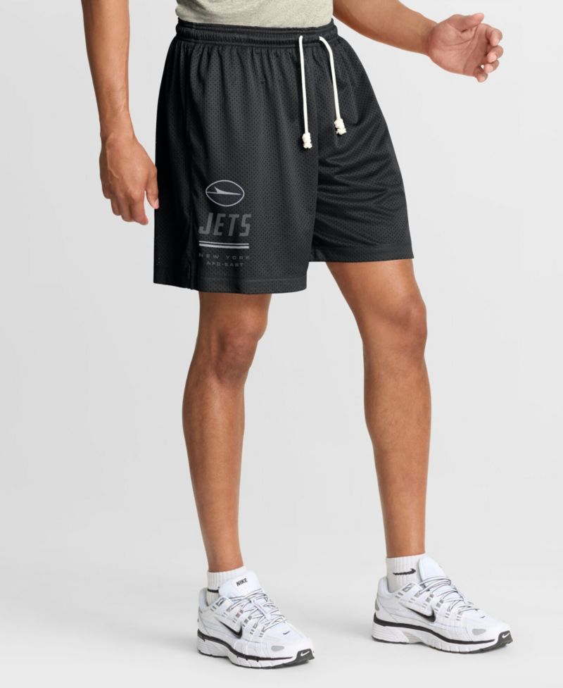Men's Black/Platinum New York Jets Sideline Standard Issue Dri-FIT Reversible Shorts