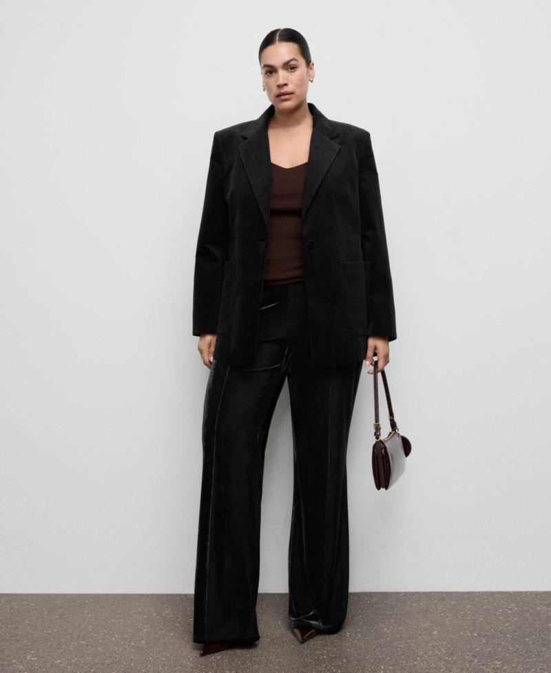 Women's Seam Detail Velvet Pants