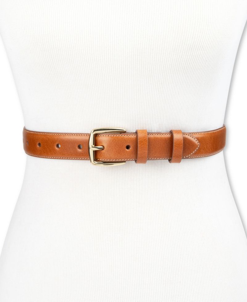 Women's Classic Square Buckle Leather Trouser Belt