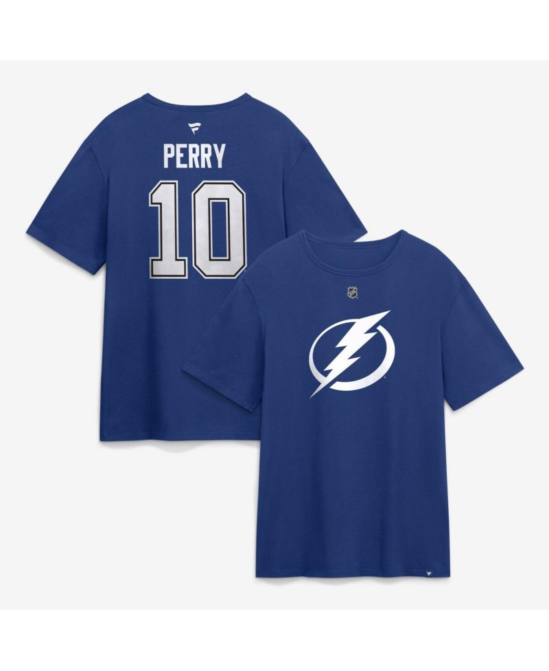 Men's Corey Perry Blue Tampa Bay Lightning Authentic Stack Name & Number T-Shirt