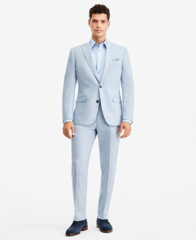 Men's Slim-Fit Linen-Blend Suit Separates