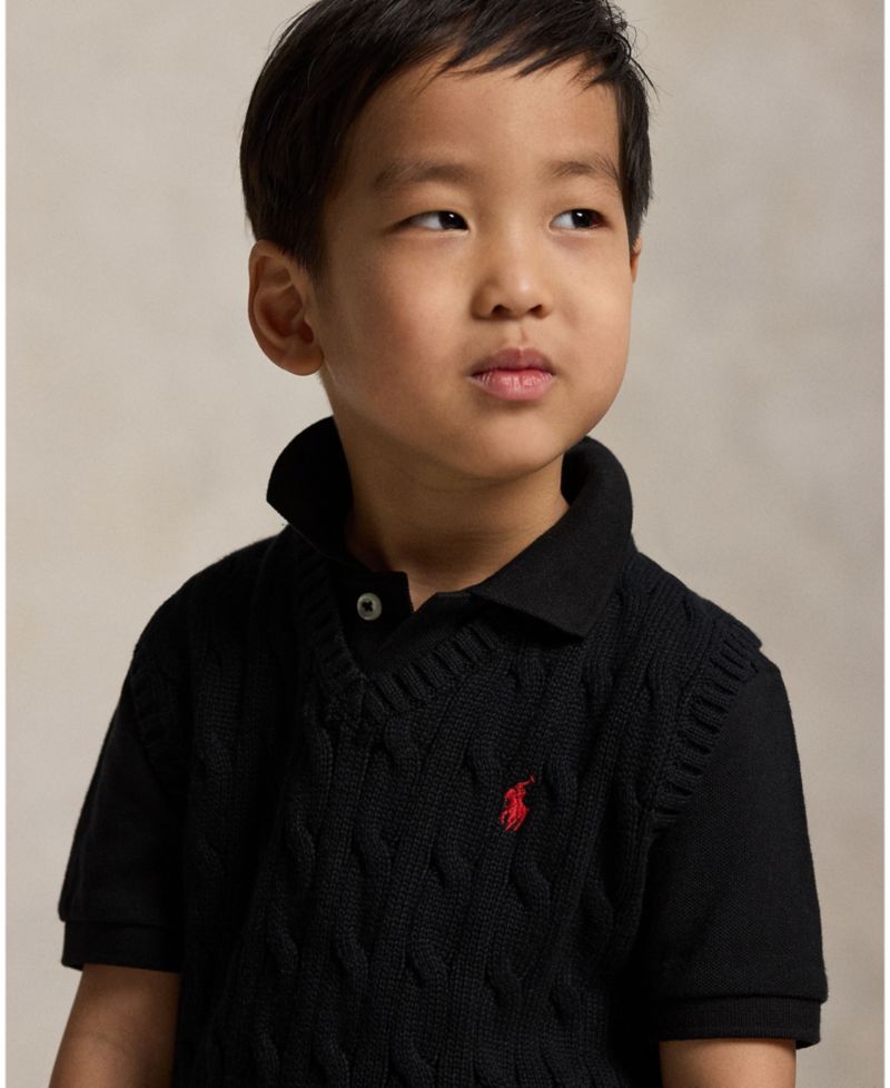 Toddler and Little Boys Cable-Knit Sweater Vest