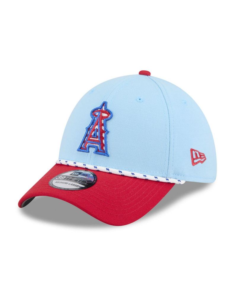 Men's Light Blue/Red Los Angeles Angels 2025 Fourth of July 39THIRTY Flex Hat