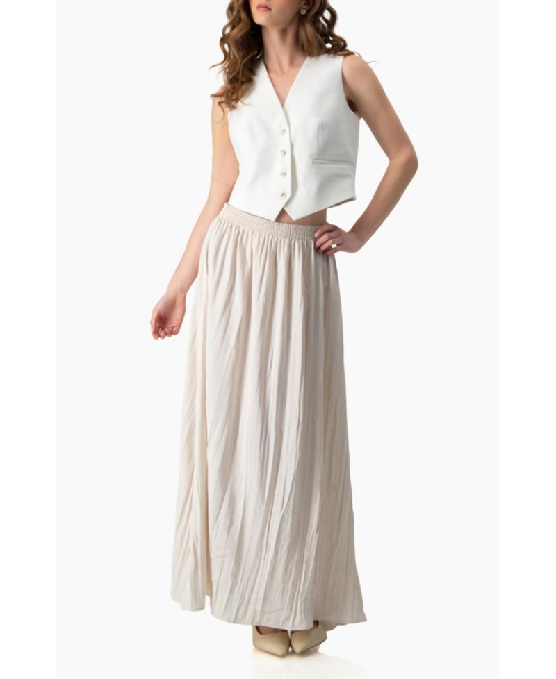 Women's Short Vest with Simulated Pockets