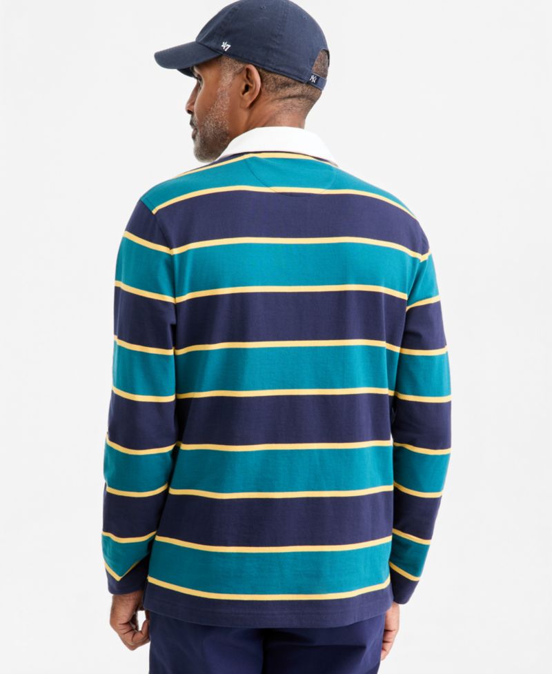 Men's Stripe Long-Sleeve Rugby Shirt
