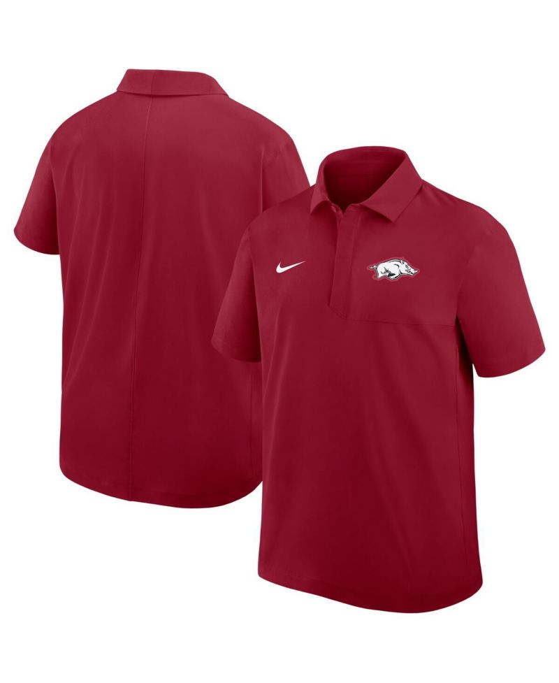 Men's Cardinal Arkansas Razorbacks Woven Dri-FIT Polo Shirt