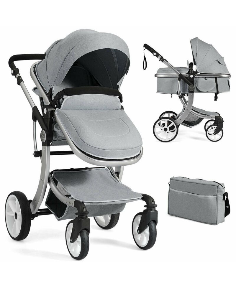 Folding Aluminum Infant Bassinet Reversible Baby Stroller