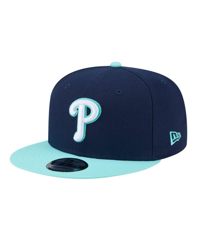 Men's Navy/Turquoise Philadelphia Phillies Two-Tone Color Pack 9FIFTY Snapback Hat