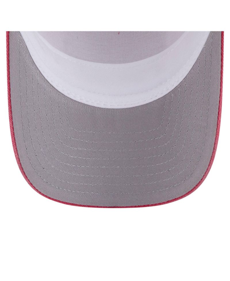 Men's Light Beige/Red Philadelphia Phillies Frayed M-Crown A-Frame 9FORTY Trucker Adjustable Hat