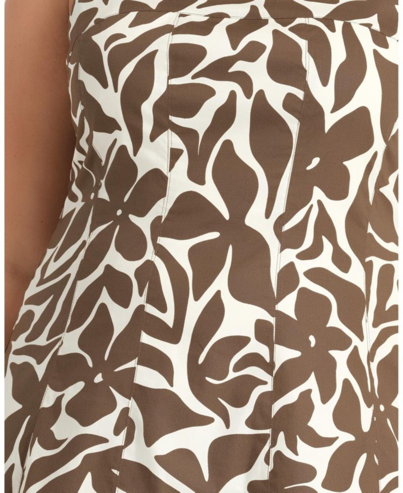 Plus Size Sylvia Square-Neck Midi Dress