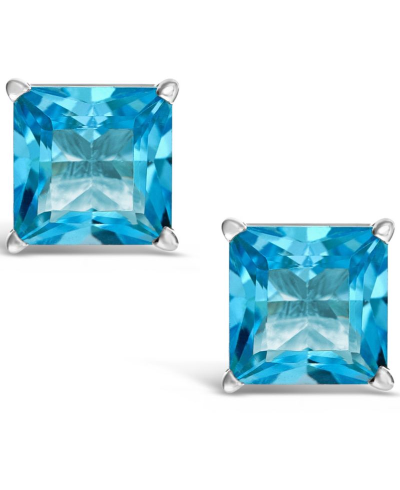 Gemstone Stud Earrings in Sterling Silver