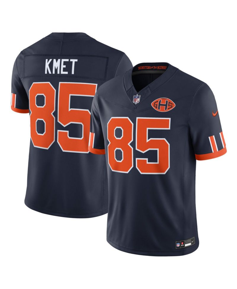 Men's Cole Kmet Navy Chicago Bears 2026 Rivalries Collection Vapor F.U.S.E Stitched Limited Jersey