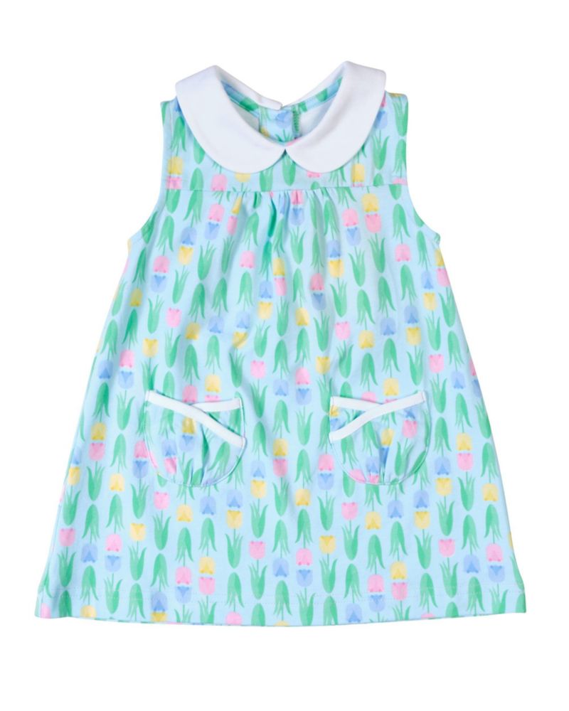 Baby Girl Printed Knit Tulip Pocket Dress