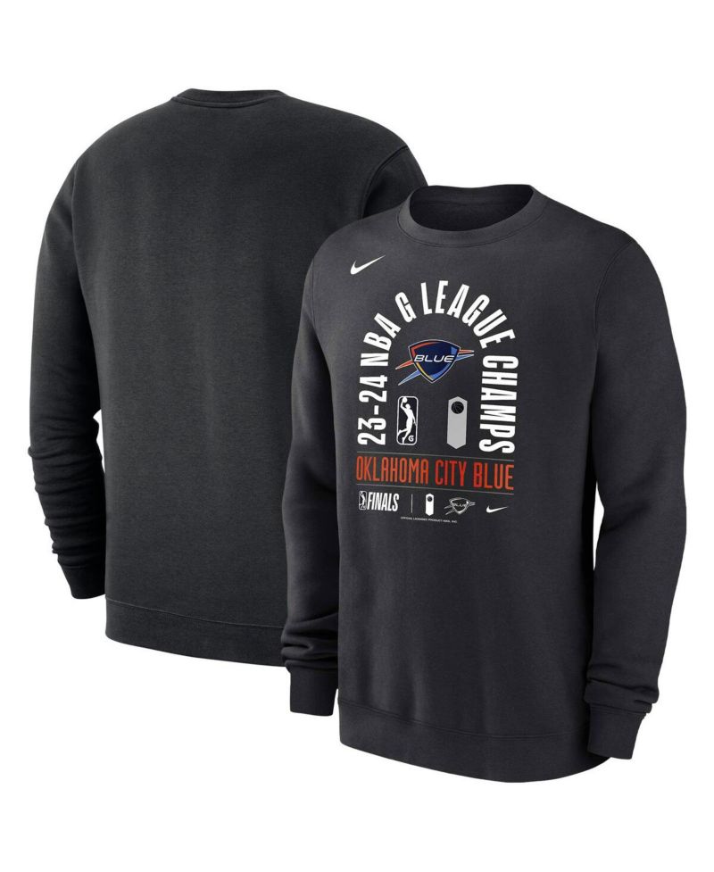 Men's Black Oklahoma City Blue 2024 NBA G-League Champions Fleece Crewneck Pullover Sweatshirt