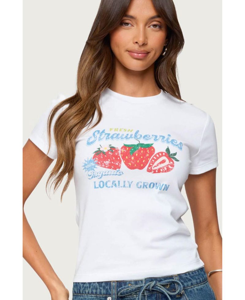 Womens Fresh Strawberries Graphic T Shirt