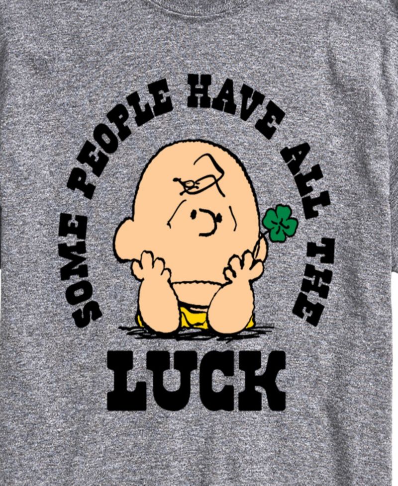 Men's Peanuts All The Luck Short-Sleeve Graphic T-Shirt