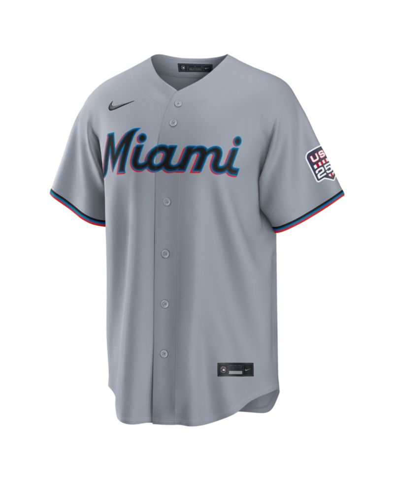 Men's Kyle Stowers Gray Miami Marlins USA 250 Fourth of July Stadium Jersey