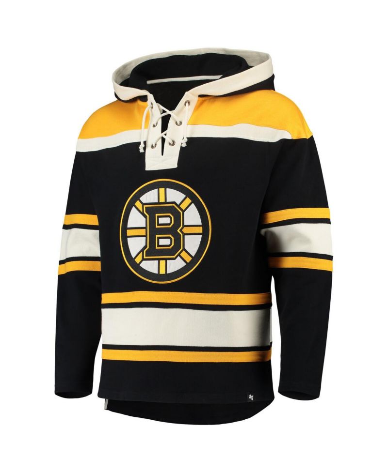 Men's David Pastrnak Black Boston Bruins Player Lacer Pullover Hoodie