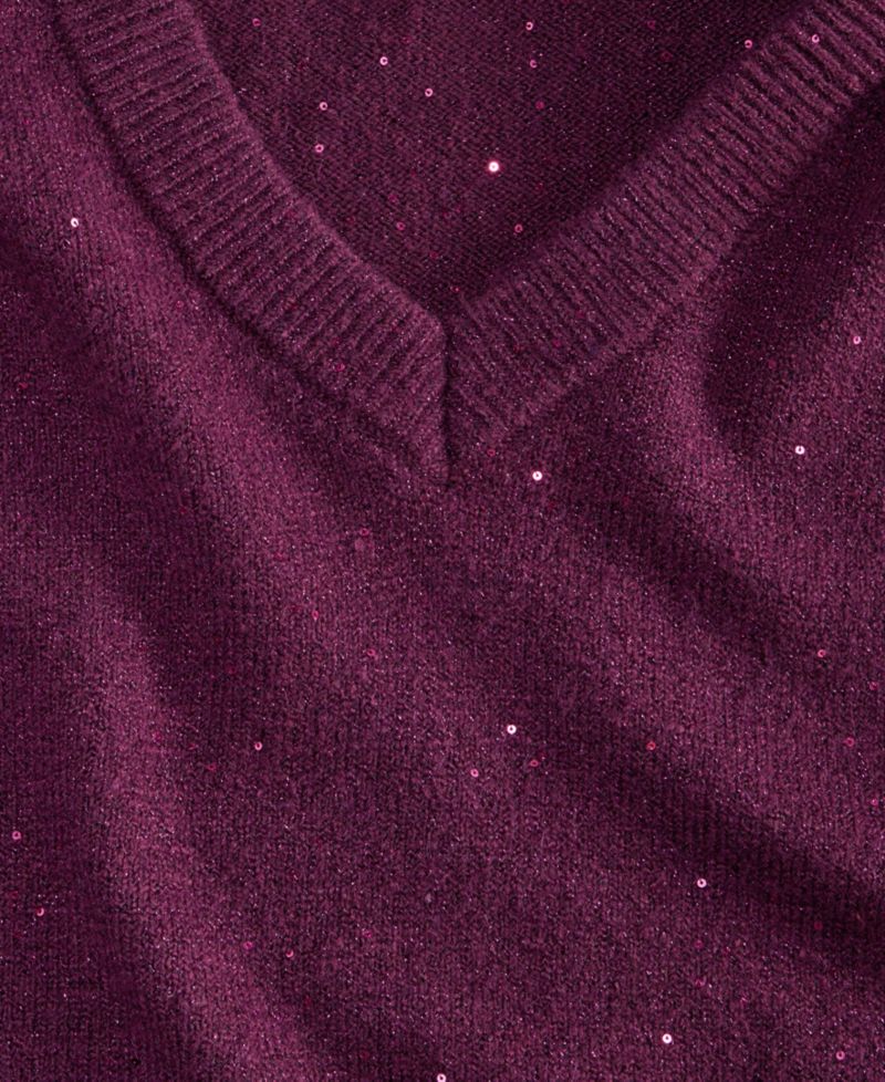 Women's Roving Sequin Long-Sleeve Loose-Fit Sweater
