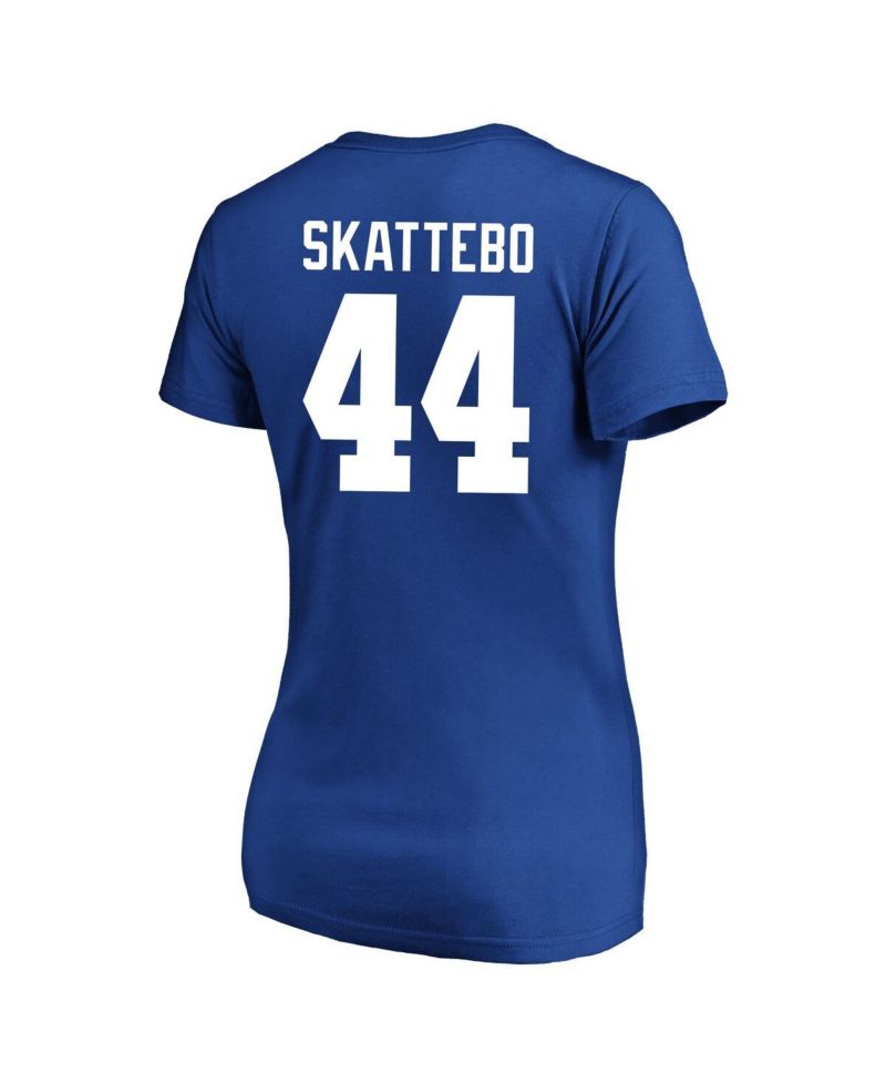 Women's Cam Skattebo Royal New York Giants Plus Size Name & Number Scoop Neck T-Shirt