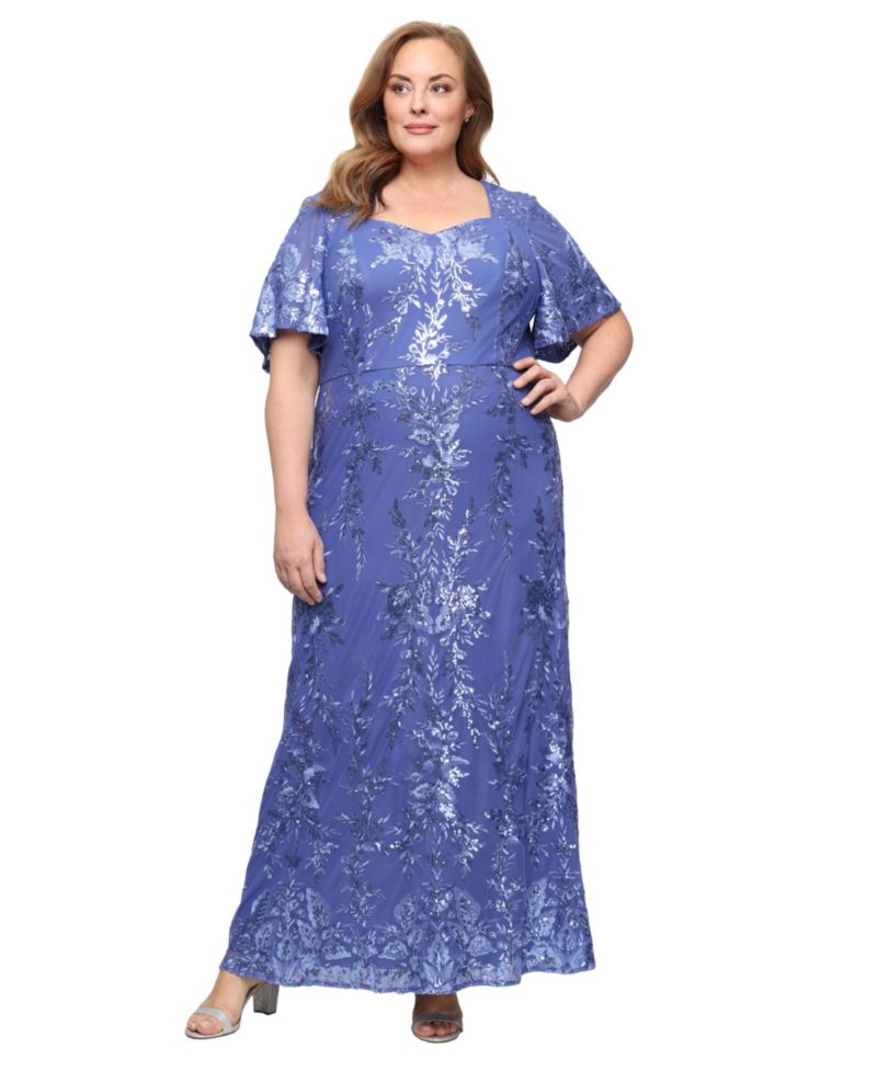 Plus Embroidered Sweetheart Ball Gown