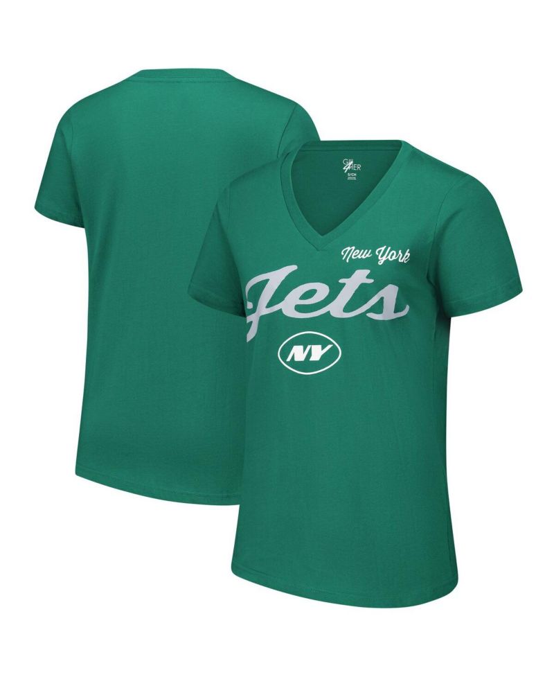 Women's Green New York Jets Post Season V-Neck T-Shirt