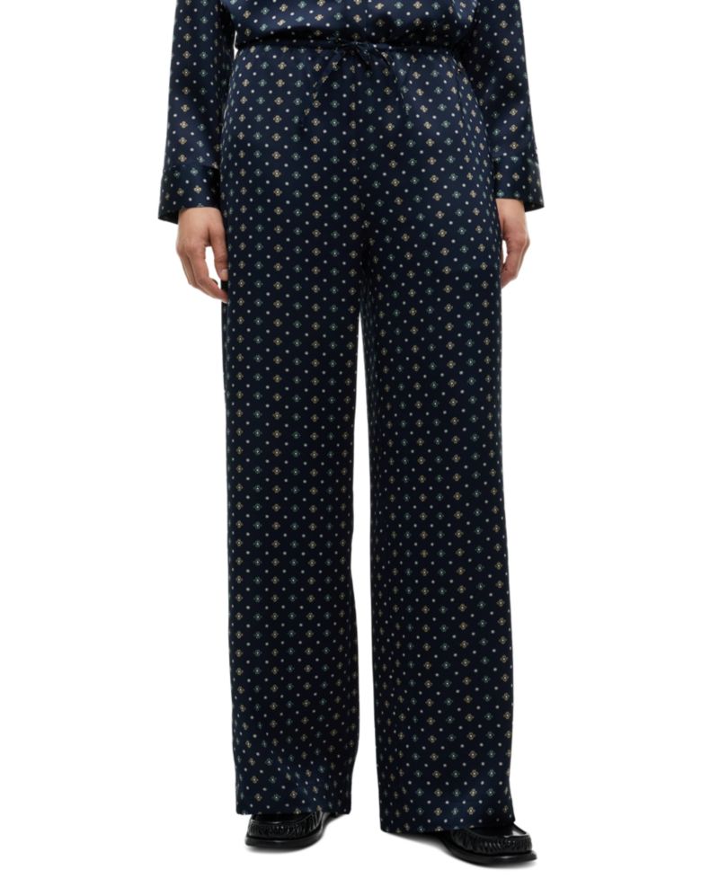 Women's Fluid Pull On Wide-Leg Satin Pants