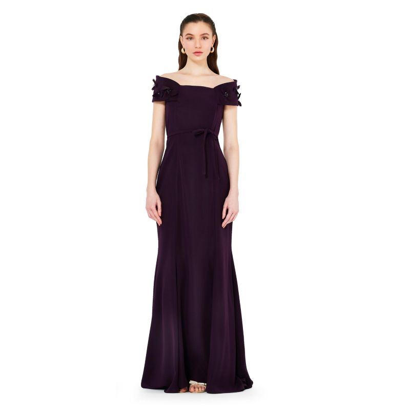 Women's Off-The-Shoulder Mermaid Gown In Crepe
