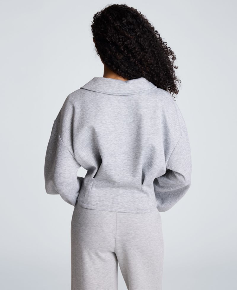 Women's Asymmetric Collar Pleated Long-Sleeve Top