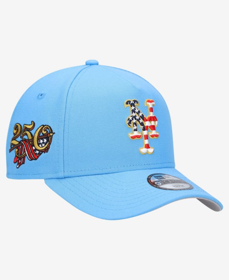 Big Boys and Girls Light Blue New York Mets Celebrate America's 250th 9FORTY A-Frame Adjustable Hat