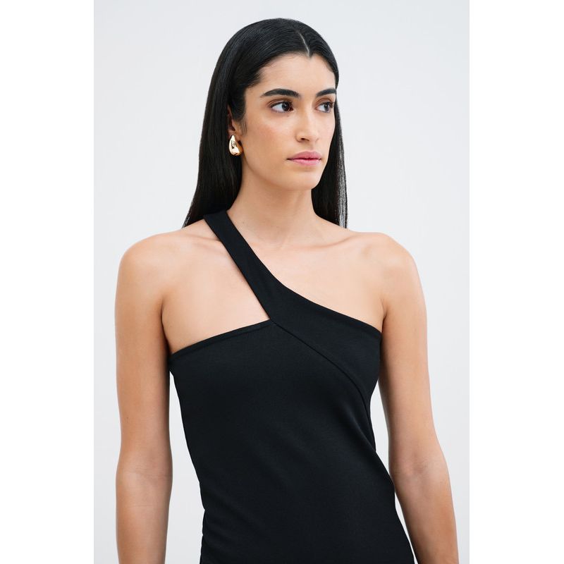 Women's Cameron Fitted One-Shoulder Geometric Strap Midi Dress