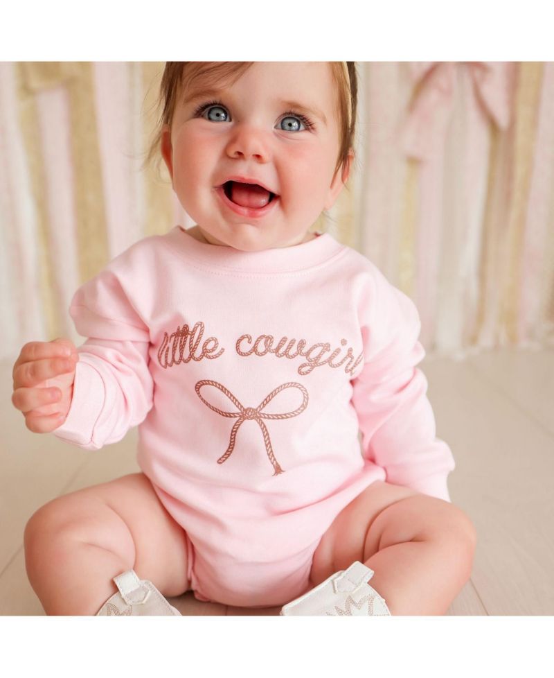 Baby Girls (size 0to3m to 12 -18m ) Little Cowgirl Western Long Sleeve Romper