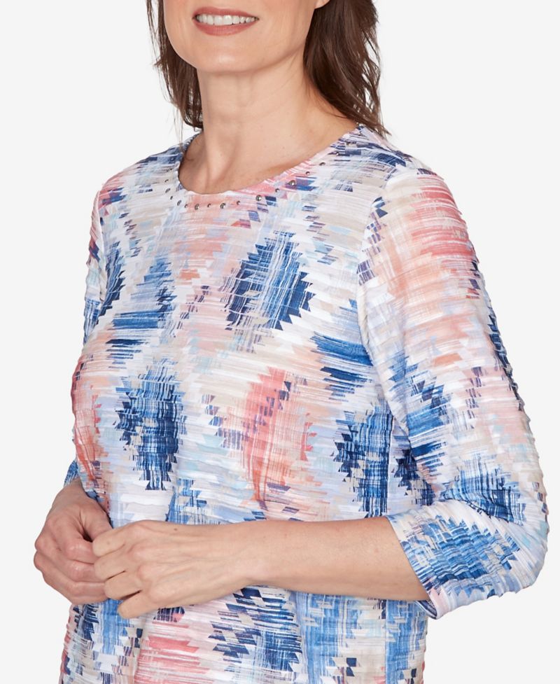 Petite Austin Aztec Diamond Knit Top