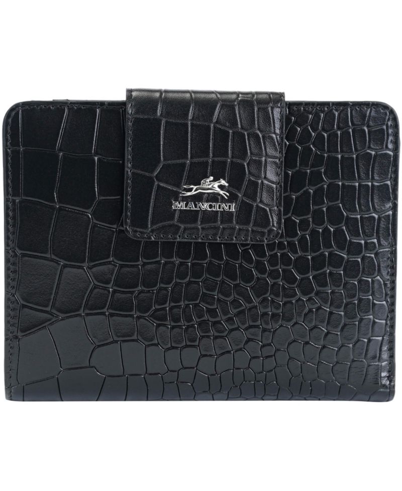 Women's Croco2 RFID Secure Clutch Wallet