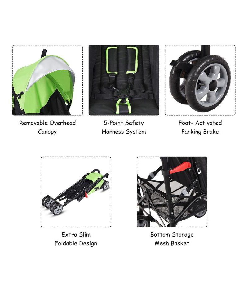 Boys Folding Lightweight Umbrella Travel Stroller