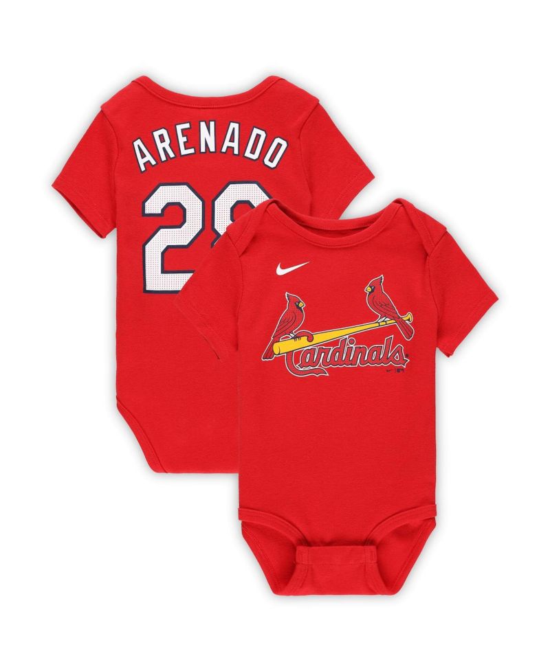 Baby Boys and Girls Nolan Arenado Red St. Louis Cardinals Fuse Name & Number Bodysuit