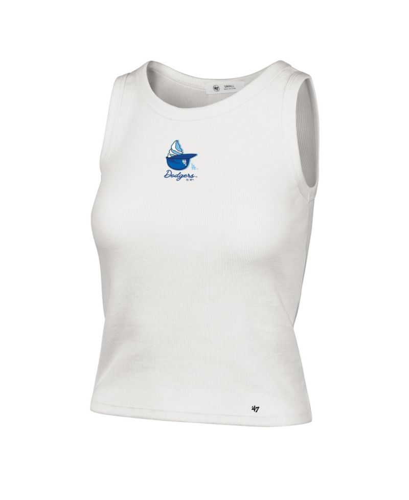 Women's '47 Cream Los Angeles Dodgers Single Swirl Ribbed Baby Tank Top