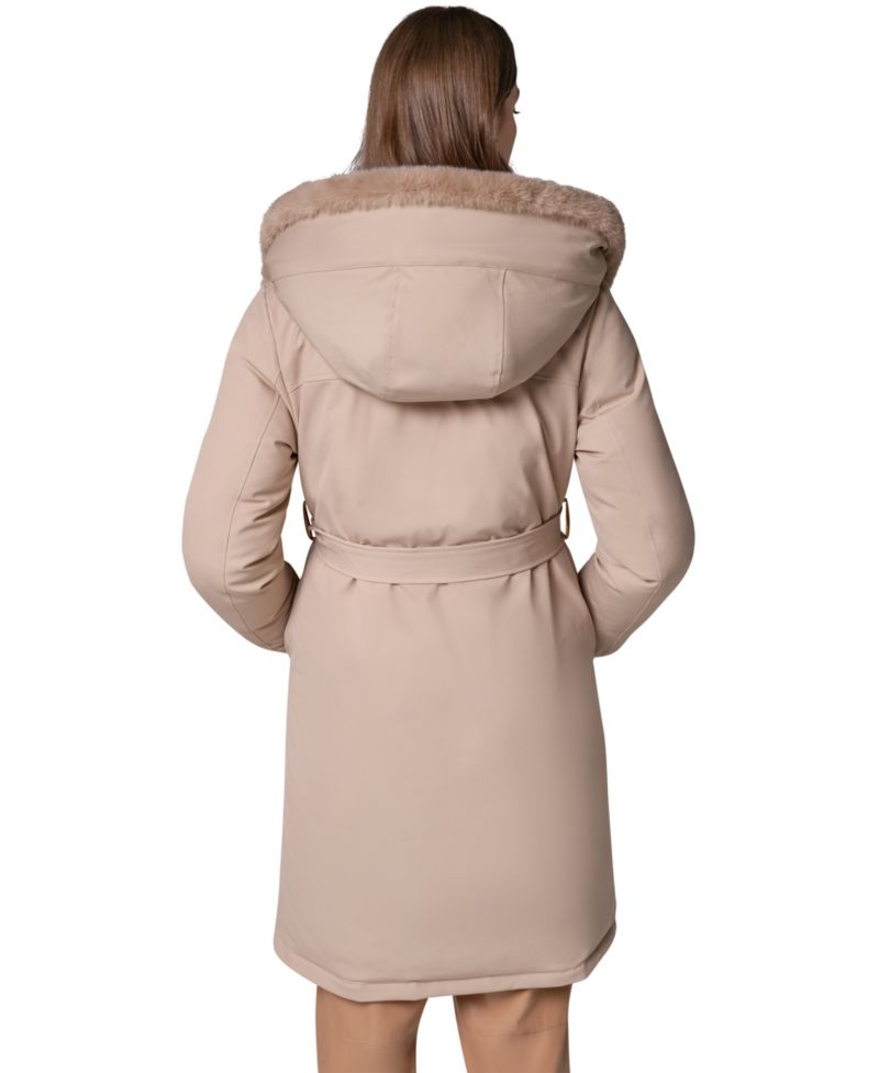 Women's Puffer Hooded Belted Coat