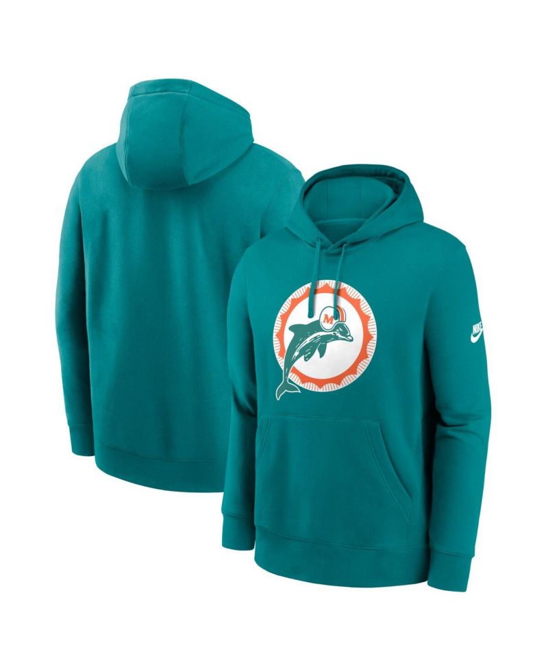 Men's Aqua Miami Dolphins Club Fleece Pullover Hoodie
