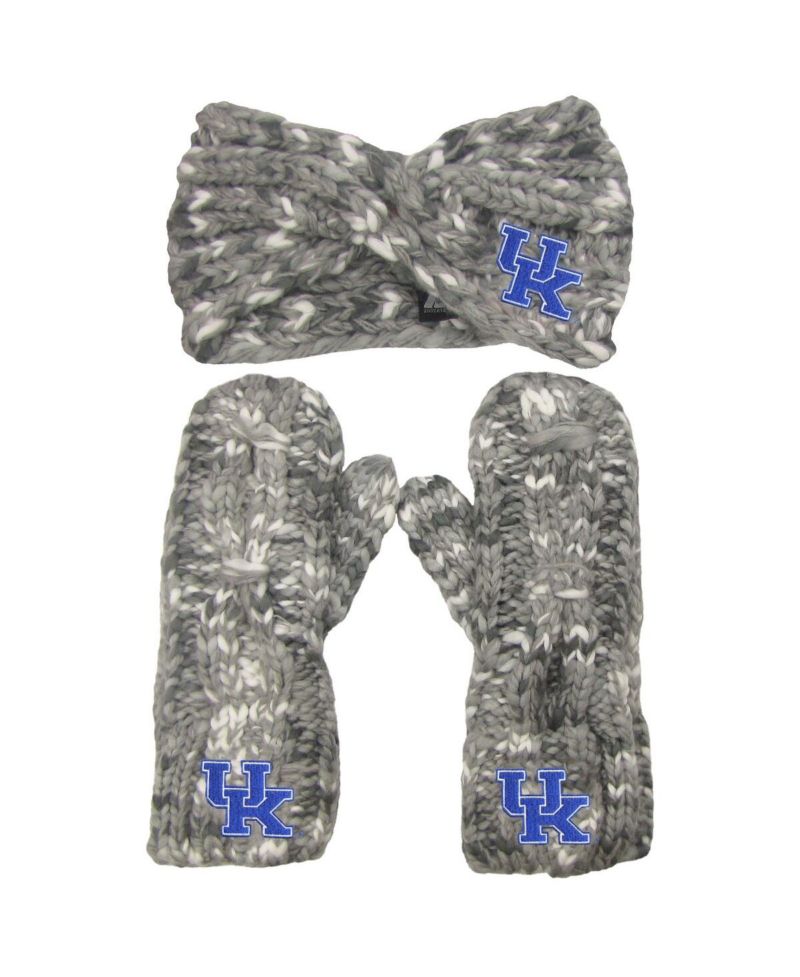Women's Kentucky Wildcats Logo Marled Headband And Mitten Set