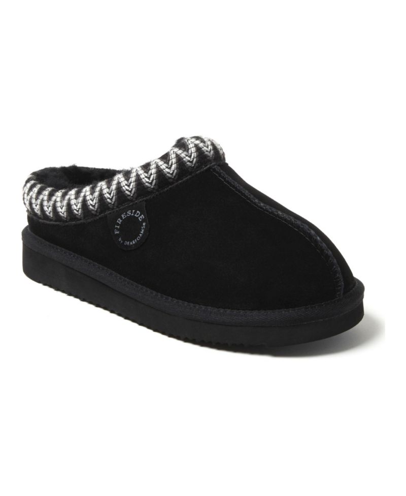 Women's Fireside Greta Genuine Shearling Clog Slipper with Embroidery