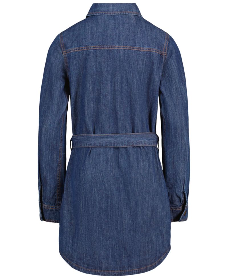 Girls' 7-16 Long-Sleeve Denim Shirt Dress