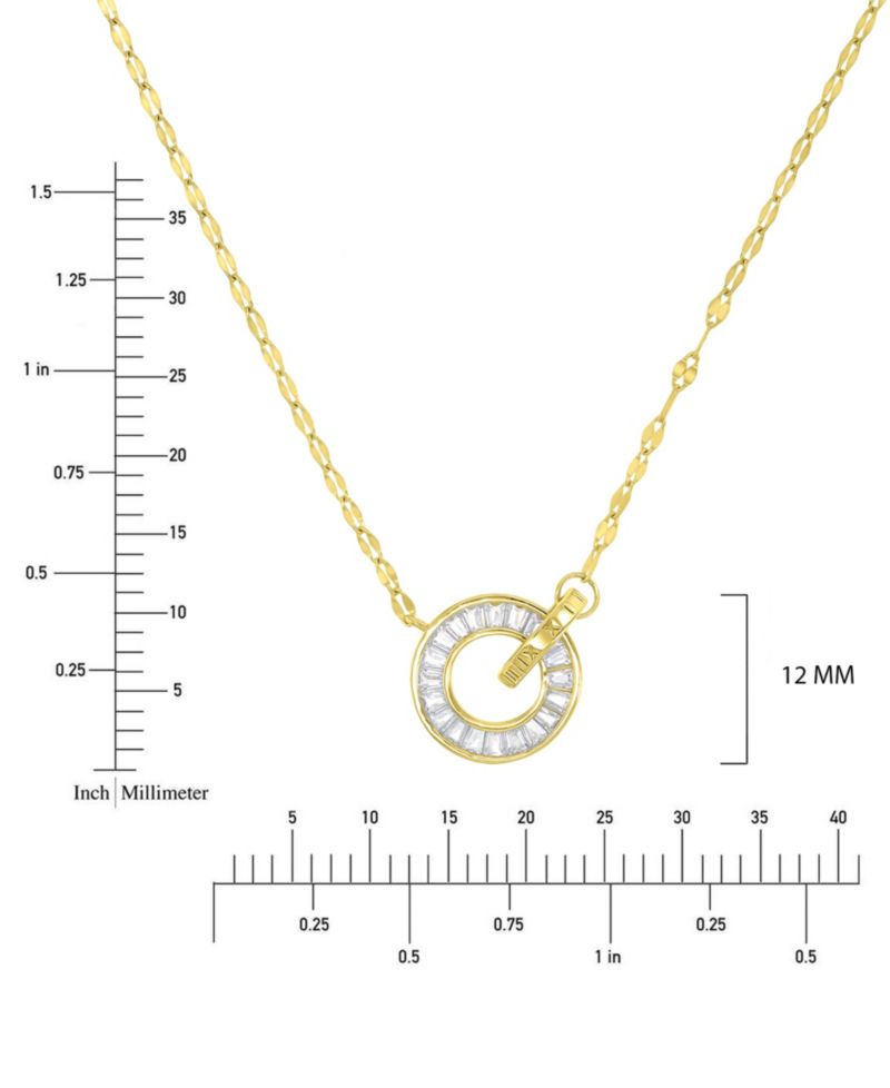 14k Gold Over Sterling Silver Cubic Zirconia Intertwined Circles Necklace