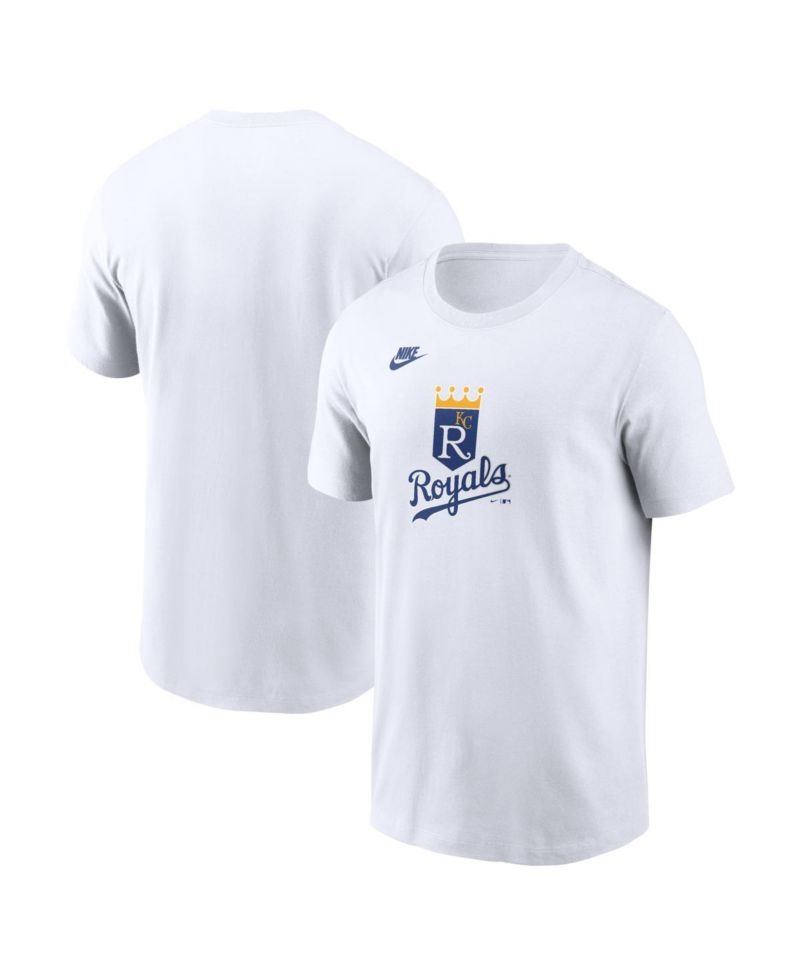 Men's White Kansas City Royals Cooperstown Collection Logo T-Shirt