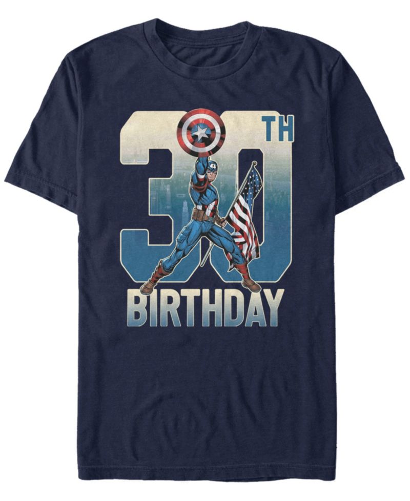 Men's Marvel Captain America 30th Birthday Short Sleeve T-Shirt