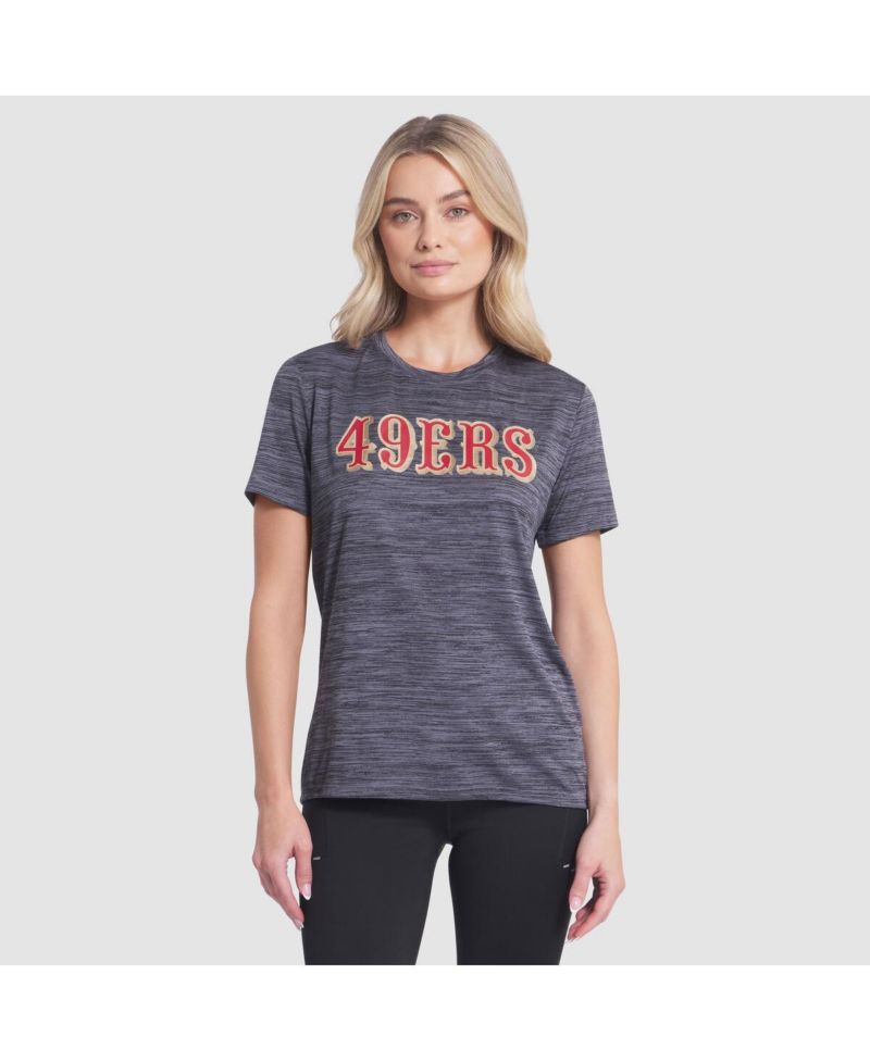 Women's Heather Charcoal San Francisco 49ers 2025 Rivalries Collection Sideline Velocity Dri-FIT T-Shirt