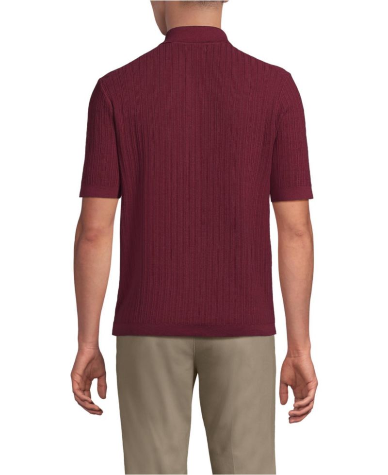 Men's Short Sleeve Lightweight Button Through Polo Shirts