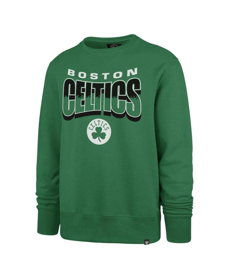 Men's and Women's Kelly Green Boston Celtics Brush By Headline Crewneck Sweatshirt